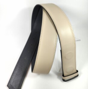 Ceinture reversible femme Blanc cassé / Ardoise